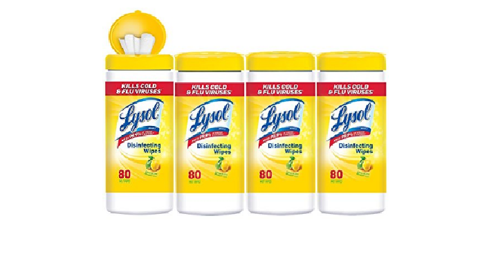 Lysol Disinfecting Wipes Value Pack (4 Packs of 80 Wipes) Only $9.46!