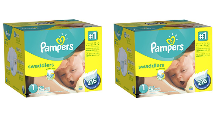 Pampers Swaddlers Size 1 (216 Ct) Only $17.47 Shipped! That’s Only $0.08 Each= Stock up Price!