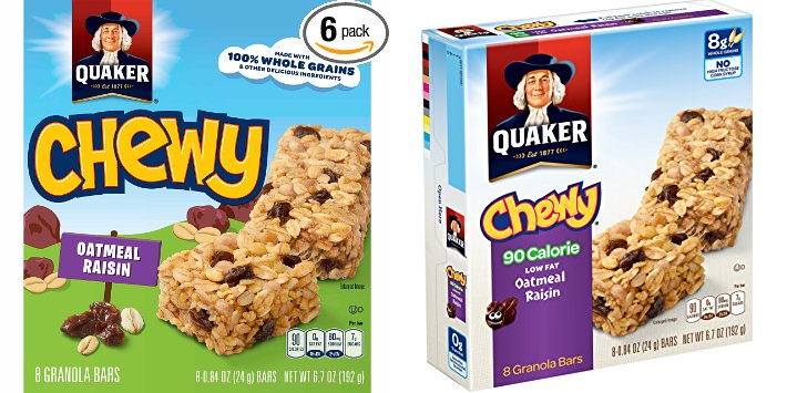 Quaker Chewy Granola Bar, 6 Pack ONLY $9.00! $1.50 per Box SHIPPED!