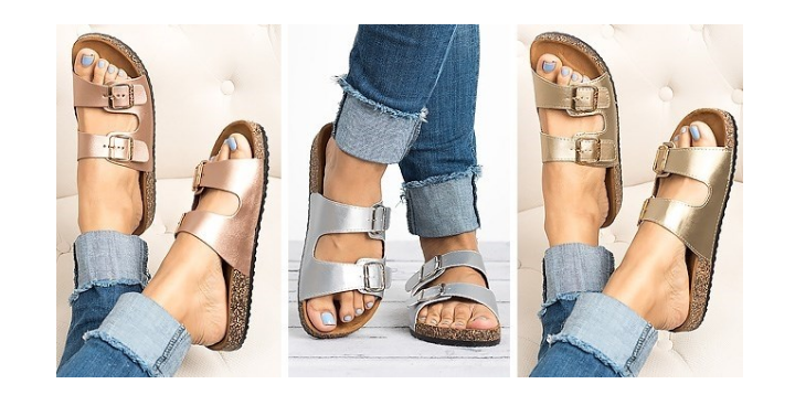 Double Buckle Sandals Only $14.99! (Reg. $29.99) 6 Colors to Choose From!
