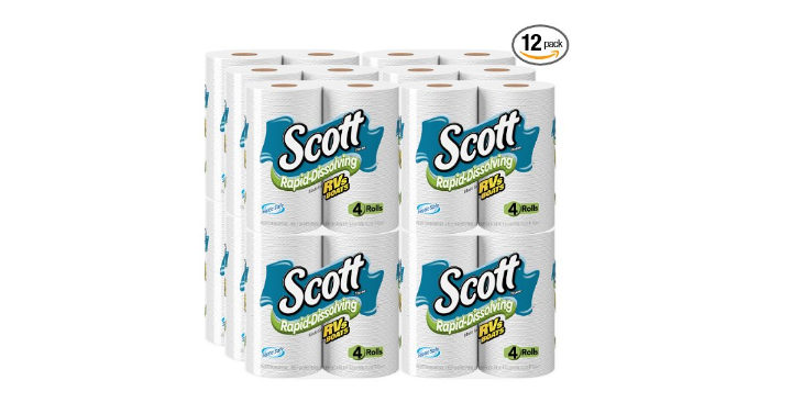 Scott Rapid-Dissolving Bath Tissue, Toilet Paper (48 Rolls) Only $31.69 Shipped!