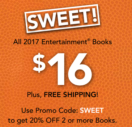 All Entertainment Books $16.00 + Free Shipping! 20% Off Code! Spring Break!