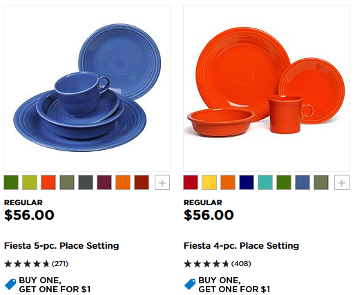 Kohl’s 30% off! Earn Kohl’s Cash! Stack Codes! Free shipping! Fiesta Dinnerware Place Settings – Just $19.95!