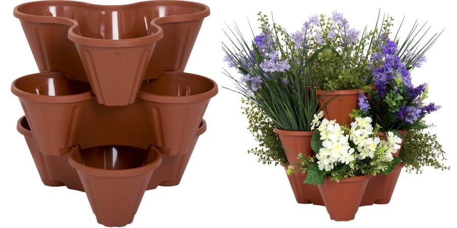 Set of 3 Pure Garden Stackable Planters Only $9.99 + FREE Shipping!
