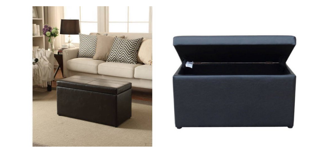 Faux Leather 30-inch Hinged Storage Ottoman Only $29.00!!