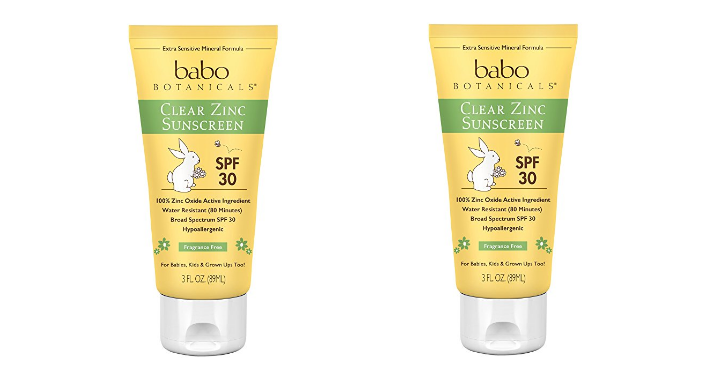 Babo Botanicals Sunscreen SPF 30 Fragrance Free (3 ounces) Only $4.71 Shipped!