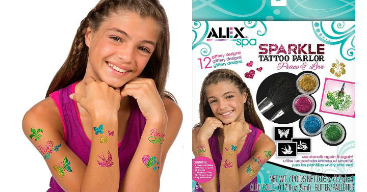 ALEX Spa Fun Sparkle Tattoo Parlor (Peace and Love) – Only $9.39!
