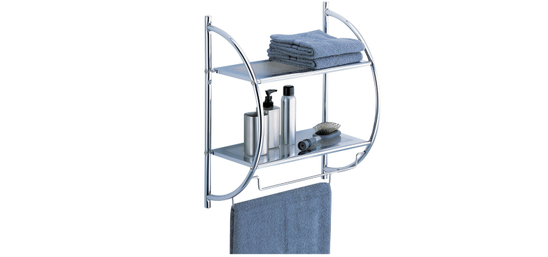 Organize It All 2-Tier Shelf with Towel Bars Only $11.98!