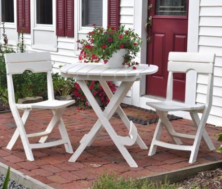 Quik-Fold White 3-Piece Patio Cafe Set – Only $69.83!