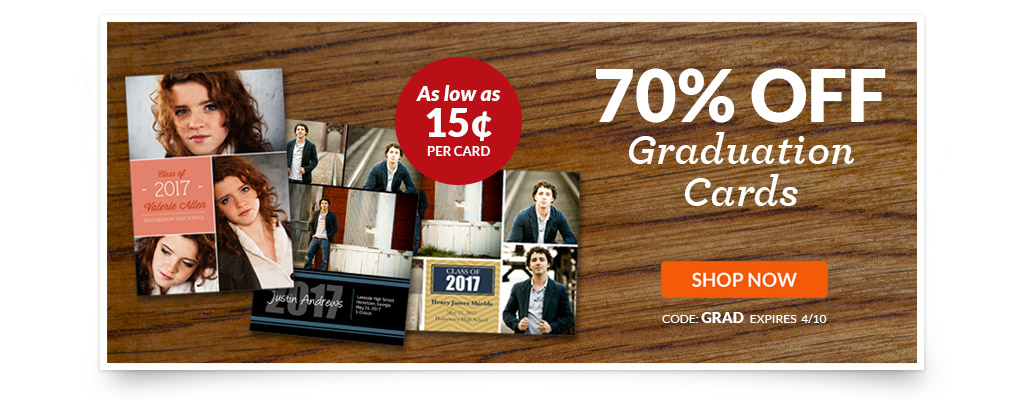 70% OFF Graduation Cards From York Photo! From 15¢ Per Card!!