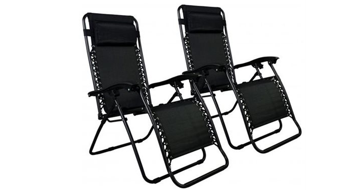 Wow! Set of 2 Zero Gravity Indoor/ Outdoor Patio Chairs Only $35 Shipped! That’s Only $17.50 Each!