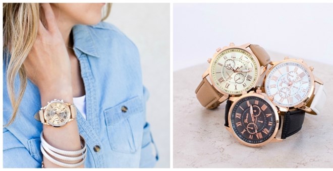 Large Leather Boyfriend Watch Blowout at Jane – Just $5.99!