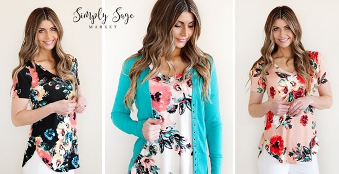 Floral V-Neck Top from Jane – Just $18.99!