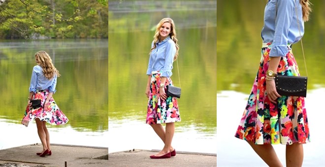 Bright Floral Skirts – Just $16.99!