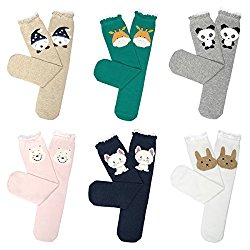 Girls Animals Pattern Knee High Socks – 6 Pairs – Just $18.99!