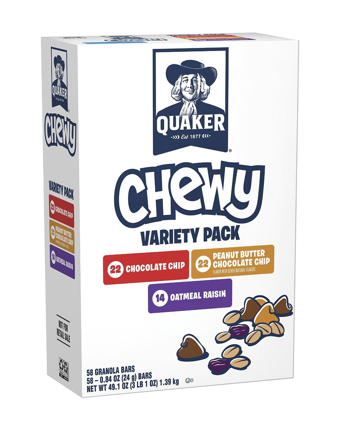 Quaker Chewy Granola Bars Variety Pack, 58 Count – Just $9.17!