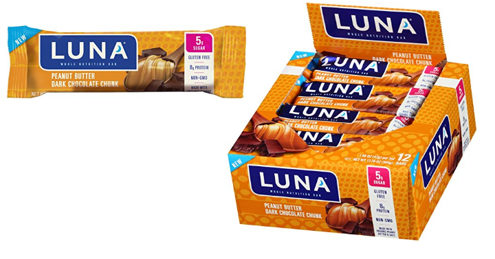 LUNA BAR Peanut Butter Dark Chocolate Chunk (12 Count) Only $10.43 Shipped!