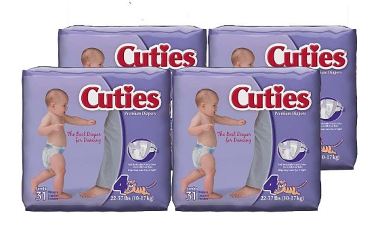 Prime Exclusive: Cuties Baby Diapers, Size 4 31-Count 4-Pack Diapers Just $8.37!