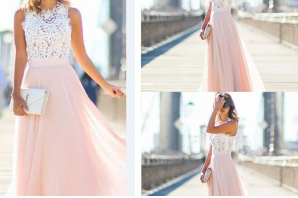 Long Lace Chiffon Dress Just $24.99! (Reg. $45.00) Fun Bridesmaids Dress!
