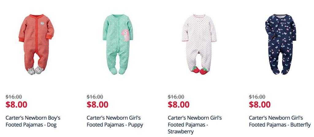 Carters Footed PJ’s As Low As $3.54 After Promo Codes & SYW Rewards Today Only!