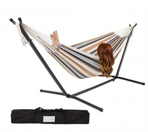 Portable Double Hammock w/ Steel Stand Just $49.95!