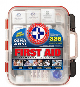 First Aid Kit Hard Red Case 326-Piece Set $26.24!