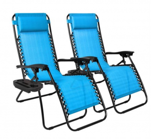 Set of 2 Zero Gravity Chairs w/ Cup Holders Just $54.99!