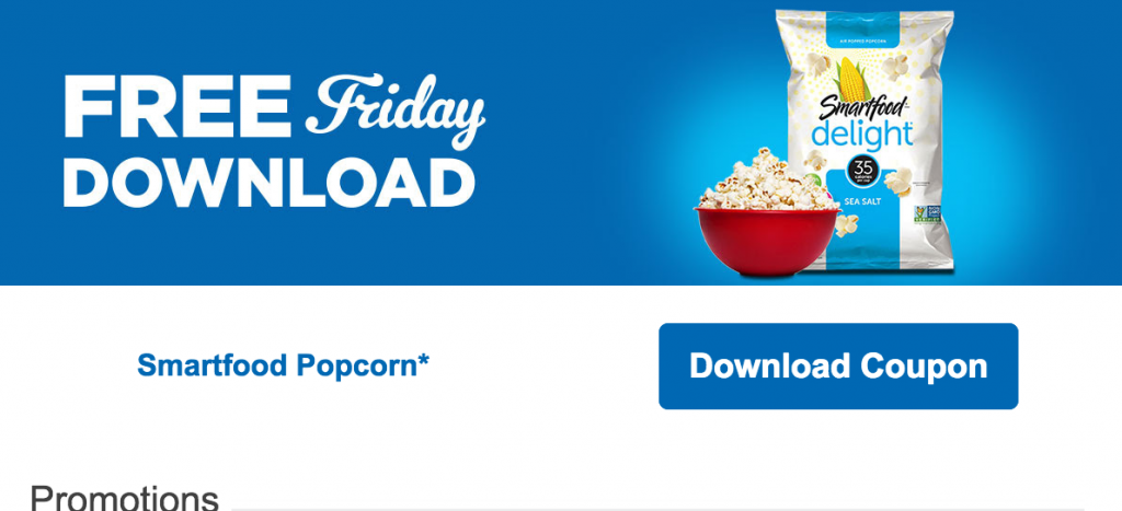 Kroger & Affiliates FREE Friday Download Coupon For A FREE Smarfood Delight Popcorn!