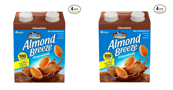 Blue Diamond Dairy Free Almond Breeze Almondmilk, Chocolate (Pack of 4) Only $1.88!