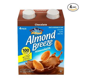 Blue Diamond Dairy Free Almond Breeze Almondmilk, Chocolate, 8 Ounce (Pack of 4) – Only $1.88!