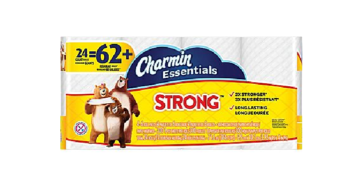 Charmin Essentials Strong Toilet Paper 24 Giant Rolls Only $9.99! That’s Only $0.16 per Single Roll = Stock Up Price!