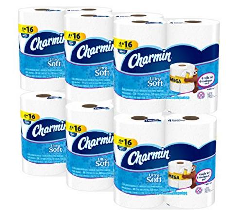 Charmin Ultra Soft Toilet Paper, Bath Tissue, Mega Roll, 24 Count – Only $17.81!