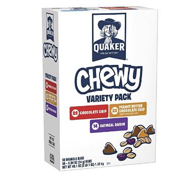 Quaker Chewy Granola Bars Variety Pack, 58 Count – Only $11.91!