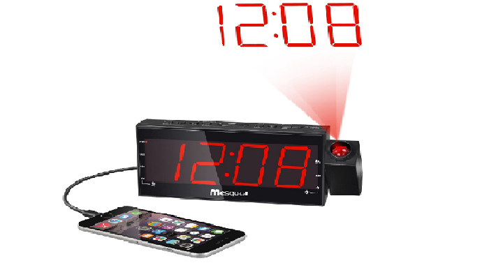 #1 Best Seller- Mesqool AM/FM Digital Projection Alarm Clock Radio Only $18.89! (Reg. $46.99)