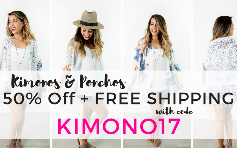 Fashion Friday! Kimonos and Ponchos – 50% Off! Free shipping!