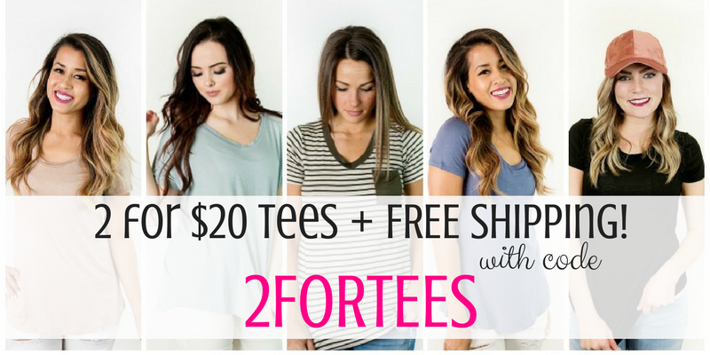Cents of Style – 2 For Tuesday – 2 Non-Graphic Tees for $20! FREE SHIPPING!