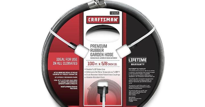 Craftsman 100′ x 5/8″ All-Rubber Hose – Only $34.99!