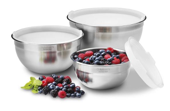 Cuisinart Stainless Steel Mixing Bowls with Lids, Set of 3 – Only $16.10!