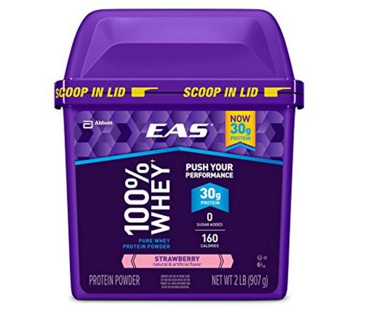 EAS 100% Pure Whey Protein Powder, Strawberry, 2lb – Only $14.10!