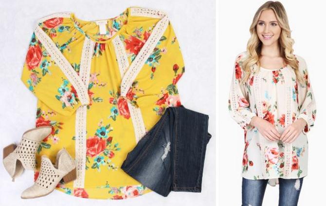 Spring Floral Lace Tunic – Only $22.99!