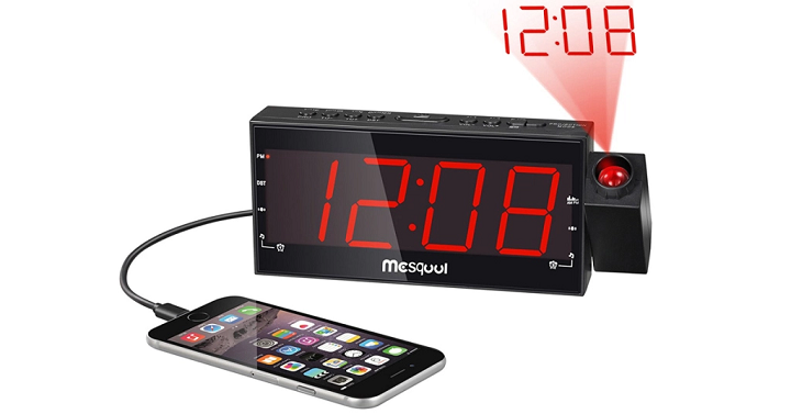 #1 Best Seller- Mesqool AM/FM Digital Projection Alarm Clock Radio Only $17.63! (Reg. $27.99)