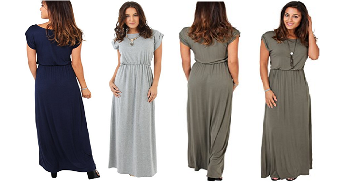 Womens Casual Basic Maxi Elastic Stretch Dress Starting at $20.99!