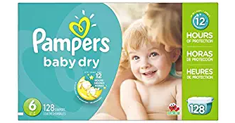 Prime Members: Pampers Baby Dry Diapers Size 6 (128 Count) Only $14.40 Shipped! (That’s $.11 Each!)