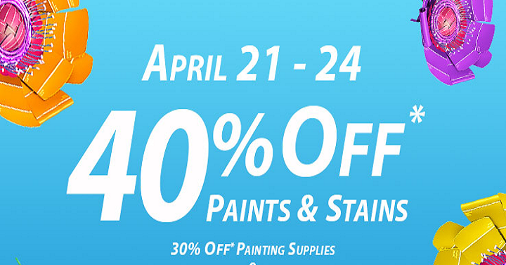 Sherwin Williams 40% Off Paints & 30% Off Paint Supplies!