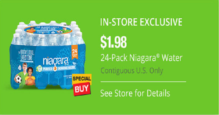 Home Dept: 24 Pack Niagara Water Only $1.98 TODAY ONLY, April 3rd!