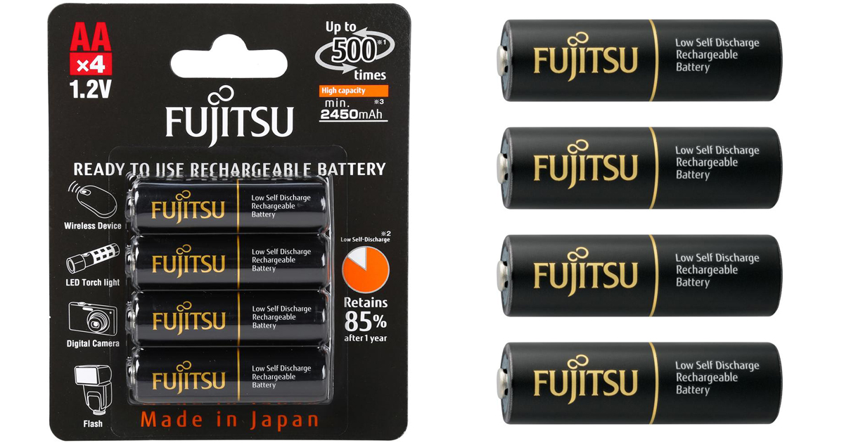 Fujitsu AA Rechargeable Batteries, 4-ct—$7.99!
