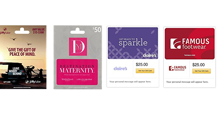 HOT! Discounted Gift Cards to Claire’s, Famous Footwear & More!