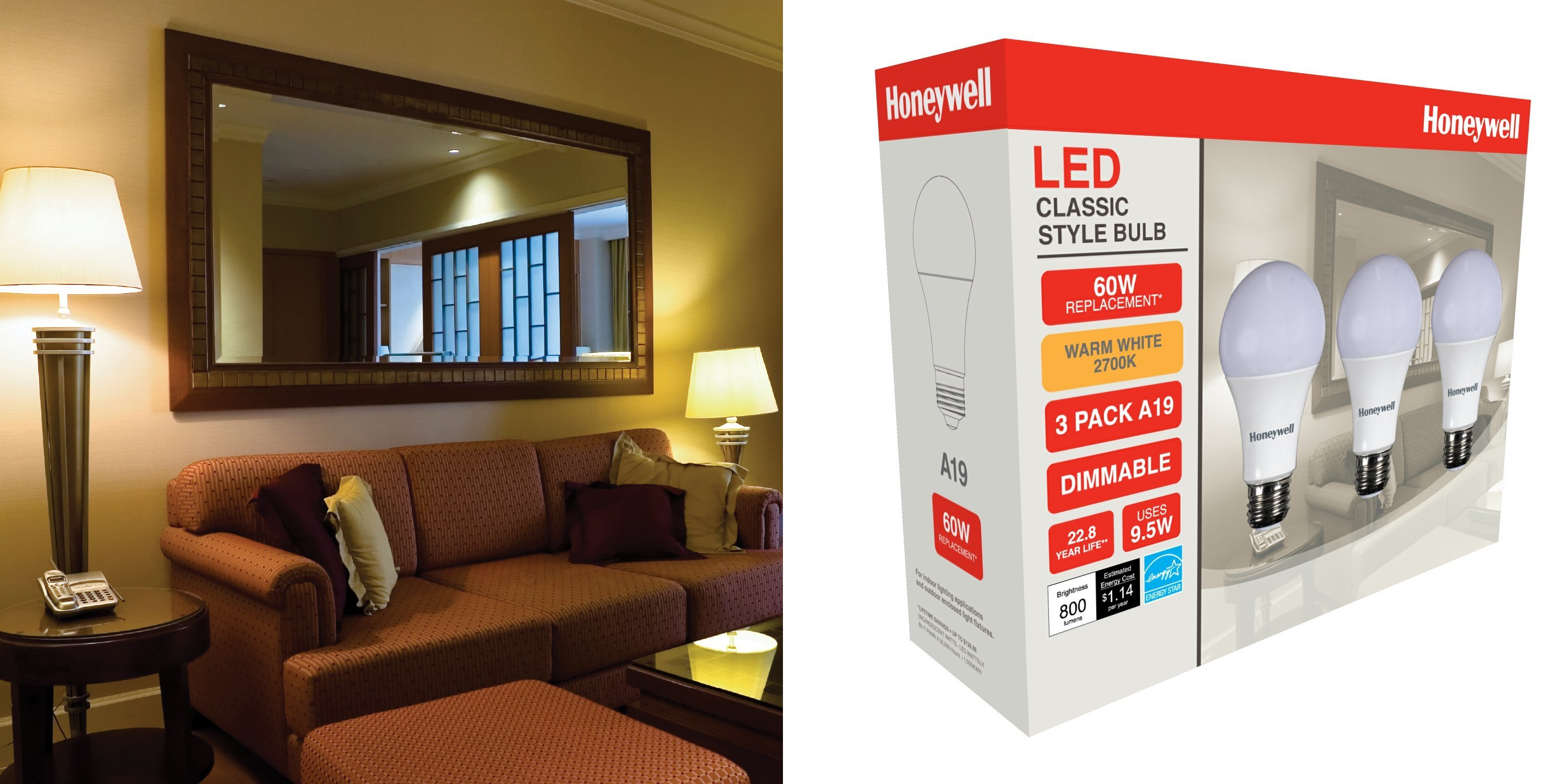 Honeywell LED Dimmable Bulbs, 3-pack Just $3.29!!