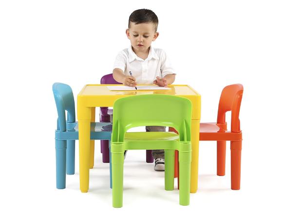 Tot Tutors Kids Plastic Table and 4 Chairs Set – Only $33.99!
