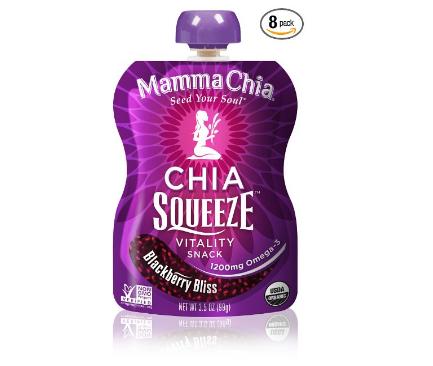 Mamma Chia Squeeze Vitality Snack, Blackberry Bliss, 3.5 Ounce (Pack of 8) – Only $6.71!